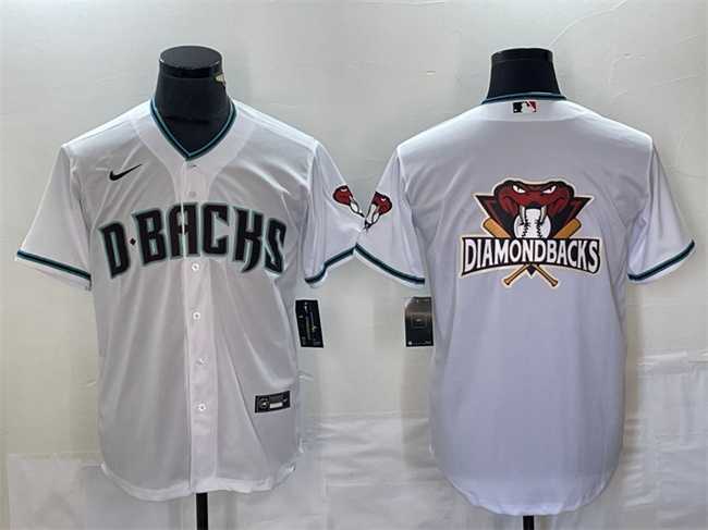 Men%27s Arizona Diamondbacks White Team Big Logo Cool Base Stitched Baseball Jersey->arizona diamondbacks->MLB Jersey